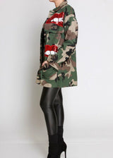 Sjk Fashion Sequins Camo Jacket (Camo) JA39226
