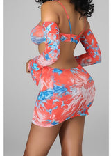 SJK Fashion Cut Out Mini Dress (Red) D56305