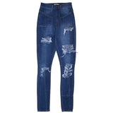 Aphrodite High Rise Multi Panel Skinny Jeans (Medium Blue) AP40343
